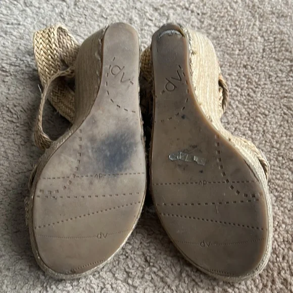 Natural beige Dolce Vita strappy twine sandal wedges - Picture 8 of 13